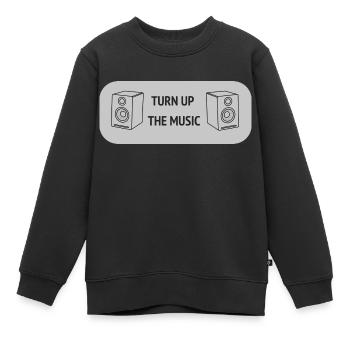 Turn up the music - Kids Premium Organic Sweatshirt - black - Front - AI Model Kid Female (0cm)