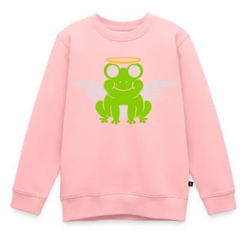 Engel Frosch Flügel Heiligenschein - Kinder Premium Organic Sweatshirt - Rosa - Vorne - AI Model Kid Female (0cm)
