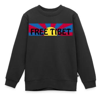 tibet libre - Sweat Premium enfant bio - noir - Devant - AI Model Kid Female (0cm)