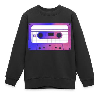 Casette - Kinder Premium Organic Sweatshirt - Schwarz - Vorne - AI Model Kid Female (0cm)