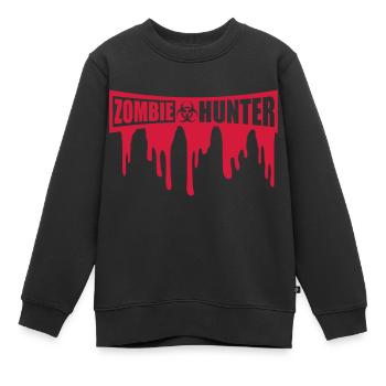 citation d’Halloween de chasseur de zombies - Sweat Premium enfant bio - noir - Devant - AI Model Kid Female (0cm)