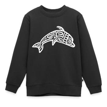 Culture des Incas, Dauphin - Sweat Premium enfant bio - noir - Devant - AI Model Kid Female (0cm)