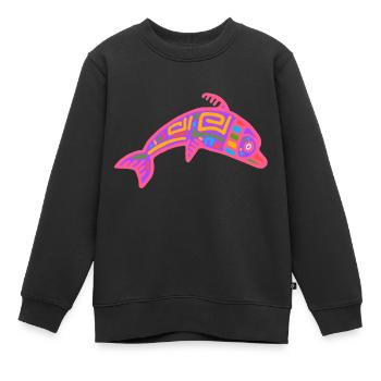 Kultur der Inkas, Delfinsymbol - Kinder Premium Organic Sweatshirt - Schwarz - Vorne - AI Model Kid Female (0cm)