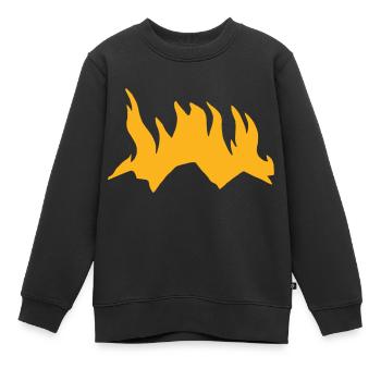 Feu de camp Camping Nature Feu de forêt Vecteur 3 - Sweat Premium enfant bio - noir - Devant - AI Model Kid Female (0cm)