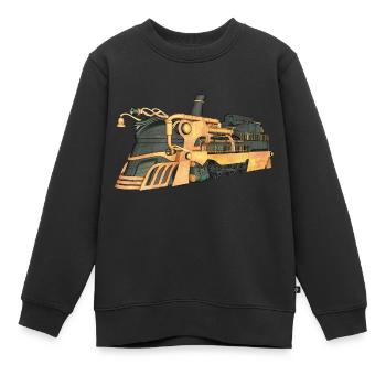 Steampunk Dampflokomotive - Kinder Premium Organic Sweatshirt - Schwarz - Vorne - AI Model Kid Female (0cm)