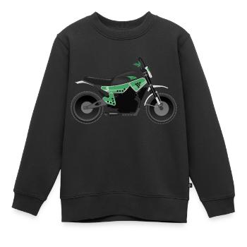 Motorrad in einem köstlichen Motiv. - Kinder Premium Organic Sweatshirt - Schwarz - Vorne - AI Model Kid Female (0cm)