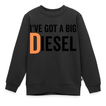 Ich habe einen großen Diesel - Kinder Premium Organic Sweatshirt - Schwarz - Vorne - AI Model Kid Female (0cm)