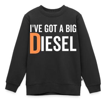 Ich habe einen großen Diesel - Kinder Premium Organic Sweatshirt - Schwarz - Vorne - AI Model Kid Female (0cm)