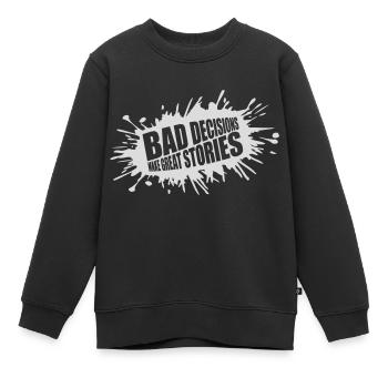 Mauvaises décisions, belles histoires - Sweat Premium enfant bio - noir - Devant - AI Model Kid Female (0cm)