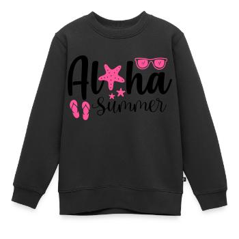 aloha summer - Kinder Premium Organic Sweatshirt - Schwarz - Vorne - AI Model Kid Female (0cm)