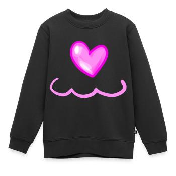 Coeur Rose Symbole Forme Amour - Sweat Premium enfant bio - noir - Devant - AI Model Kid Female (0cm)