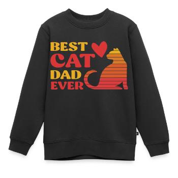 Meilleur père chat de tous les temps - Sweat Premium enfant bio - noir - Devant - AI Model Kid Female (0cm)