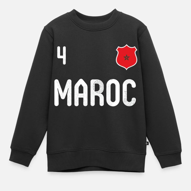 Teeshirt Maroc avec le numéro 4 - Sweat Premium enfant bio - noir