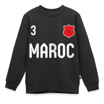 Marokko T-Shirt mit der Nummer 3 - Kinder Premium Organic Sweatshirt - Schwarz - Vorne - AI Model Kid Female (0cm)
