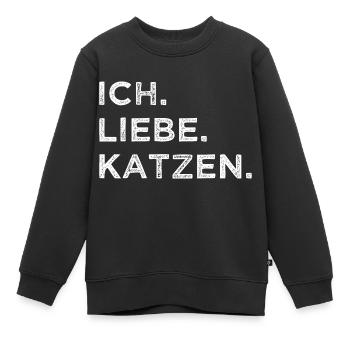 cool miezekatze spaß statement falbkatze meerkatze - Kinder Premium Organic Sweatshirt - Schwarz - Vorne - AI Model Kid Female (0cm)