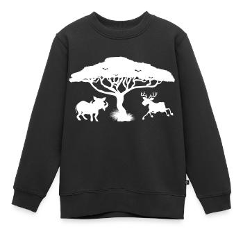 Safari Zoo Animal Safari Zoo - Sweat Premium enfant bio - noir - Devant - AI Model Kid Female (0cm)