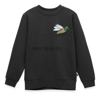 Le taon qui passe - Sweat Premium enfant bio - noir - Devant - AI Model Kid Female (0cm)
