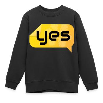 yes - Kinder Premium Organic Sweatshirt - Schwarz - Vorne - AI Model Kid Female (0cm)