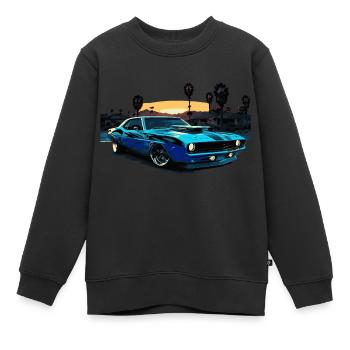 V8 Muscle Car Blue Series - Kinder Premium Organic Sweatshirt - Schwarz - Vorne - AI Model Kid Female (0cm)
