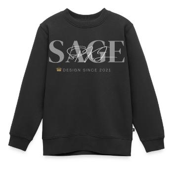 Collection SAGE by Sage en blanc - Sweat Premium enfant bio - noir - Devant - AI Model Kid Female (0cm)