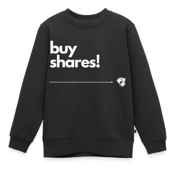 Kaufe Aktien - Kinder Premium Organic Sweatshirt - Schwarz - Vorne - AI Model Kid Female (0cm)