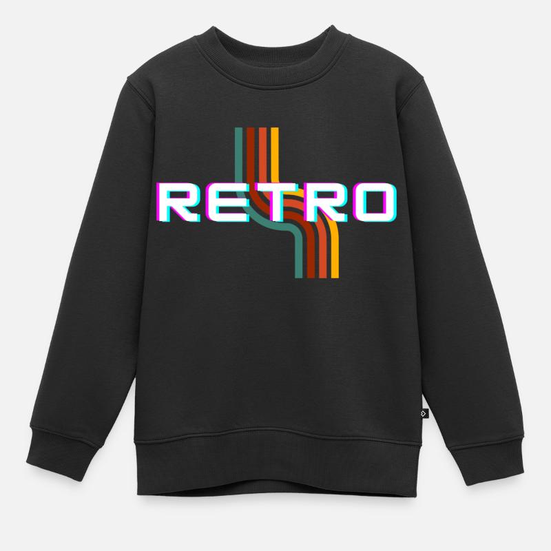 Retro - Kinder Premium Organic Sweatshirt - Schwarz