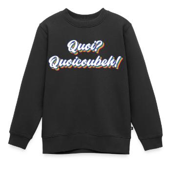 T-shirt Quoicoubeh Design 2023 - Sweat Premium enfant bio - noir - Devant - AI Model Kid Female (0cm)