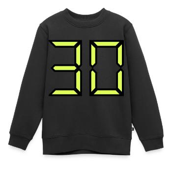 30. 30 ANS. 30e ANNIVERSAIRE. ANNIVERSAIRE 30 ANS - Sweat Premium enfant bio - noir - Devant - AI Model Kid Female (0cm)