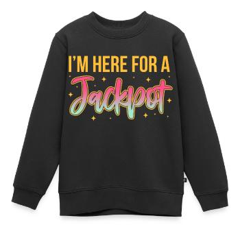 I'm here for a jackpot - Kinder Premium Organic Sweatshirt - Schwarz - Vorne - AI Model Kid Female (0cm)