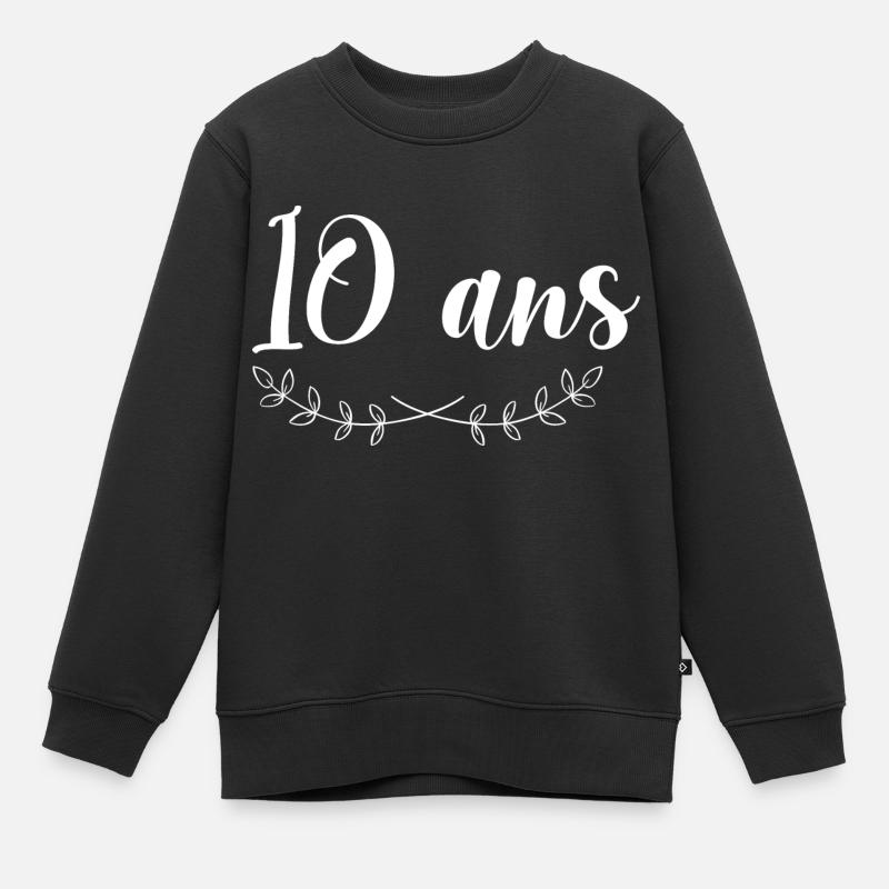 10 ans Anniversaire - Sweat Premium enfant bio - noir