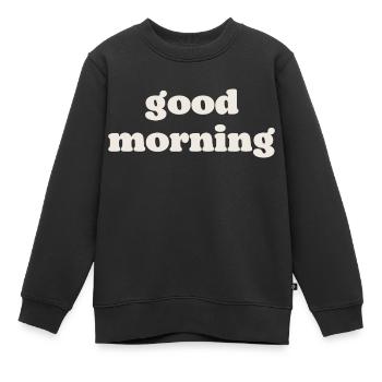 Bonjour - Sweat Premium enfant bio - noir - Devant - AI Model Kid Female (0cm)