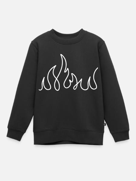 Feu illustration - Sweat Premium enfant bio - noir
