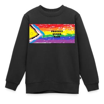protect queer kids - Kinder Premium Organic Sweatshirt - Schwarz - Vorne - AI Model Kid Female (0cm)