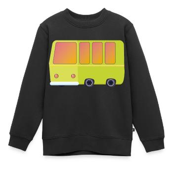 Der farbige Bus. - Kinder Premium Organic Sweatshirt - Schwarz - Vorne - AI Model Kid Female (0cm)