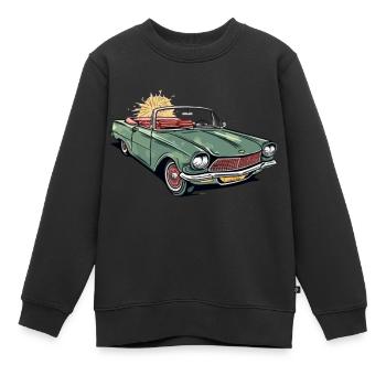 Voiture cabriolet française - Sweat Premium enfant bio - noir - Devant - AI Model Kid Female (0cm)