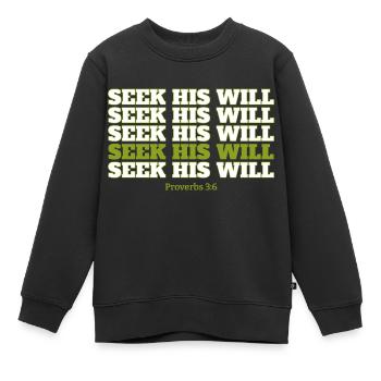 Suche nach seinem Willen - Kinder Premium Organic Sweatshirt - Schwarz - Vorne - AI Model Kid Female (0cm)