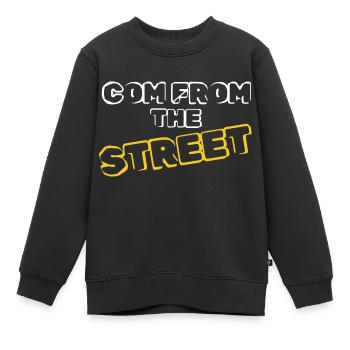 Come from the street - Sweat Premium enfant bio - noir - Devant - AI Model Kid Female (0cm)