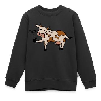 Mool / Cool Cow Thumbs Up - Sweat Premium enfant bio - noir - Devant - AI Model Kid Female (0cm)