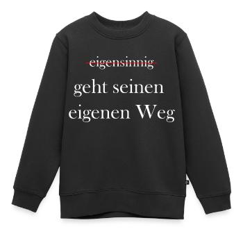 Eigensinnig Wortspiel Euphemismus - Kinder Premium Organic Sweatshirt - Schwarz - Vorne - AI Model Kid Female (0cm)