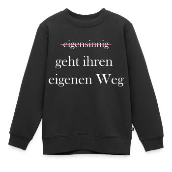 Eigensinnig Wortspiel Euphemismus - Kinder Premium Organic Sweatshirt - Schwarz - Vorne - AI Model Kid Female (0cm)