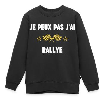 je peux pas j'ai rallye - Sweat Premium enfant bio - noir - Devant - AI Model Kid Female (0cm)