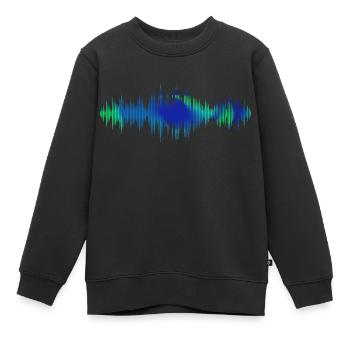 Ondes sonores Music Wave Vintage Retro DJ Heart Disc - Sweat Premium enfant bio - noir - Devant - AI Model Kid Female (0cm)