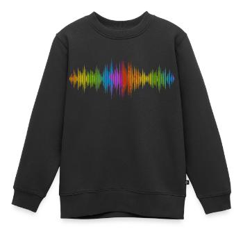 Ondes sonores Music Wave Vintage Retro DJ Heart Disc - Sweat Premium enfant bio - noir - Devant - AI Model Kid Female (0cm)