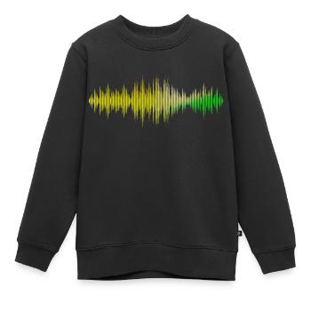 Ondes sonores Music Wave Vintage Retro DJ Heart Disc - Sweat Premium enfant bio - noir - Devant - AI Model Kid Female (0cm)
