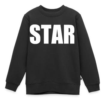 Star - Sweat Premium enfant bio - noir - Devant - AI Model Kid Female (0cm)