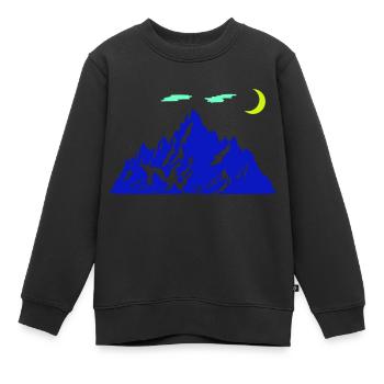 mountain halbmond - Kinder Premium Organic Sweatshirt - Schwarz - Vorne - AI Model Kid Female (0cm)