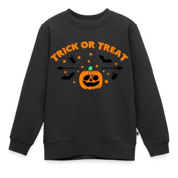 trick or treat 01 - Kinder Premium Organic Sweatshirt - Schwarz - Vorne - AI Model Kid Female (0cm)