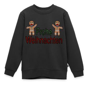 Frohe Weihnachten Lebkuchen - Kinder Premium Organic Sweatshirt - Schwarz - Vorne - AI Model Kid Female (0cm)