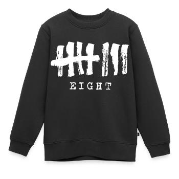 Huit d’un seul coup - numéro 8 - Sweat Premium enfant bio - noir - Devant - AI Model Kid Female (0cm)