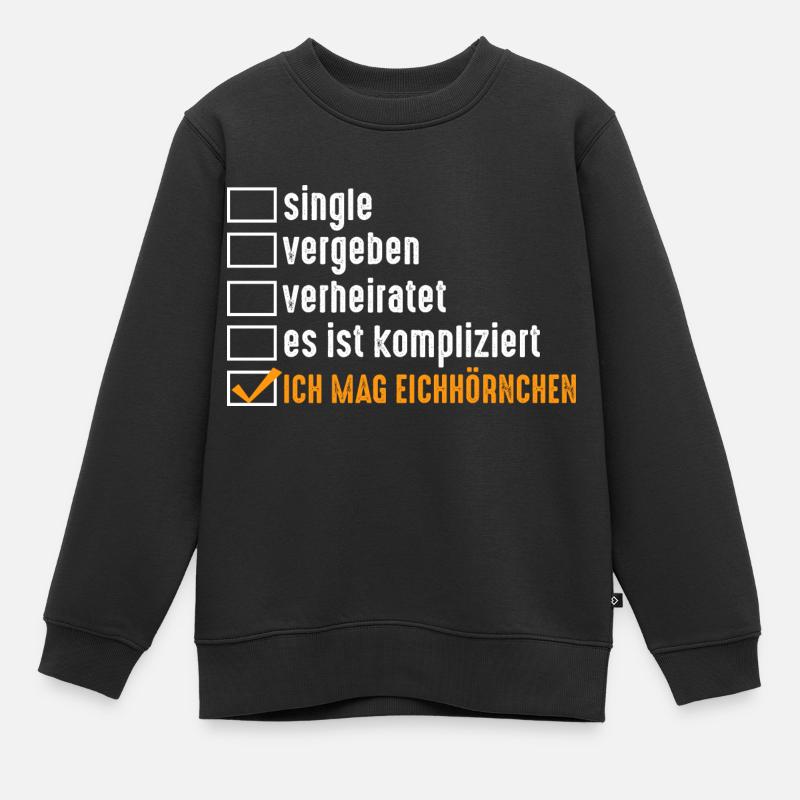 Eichhörnchen - Kinder Premium Organic Sweatshirt - Schwarz